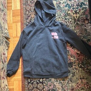 Kids Gray Hoodie with Pink Print